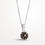 A stunning brown diamond pendant on a silver chain, exuding elegance and warmth, perfect for any occasion.