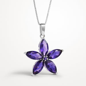 Gemstone_Amethyst ,pendant of the violet eye ,violet flower pendant ,violet flower jewelry ,violet flower jewellery ,violet flower necklace ,pressed violet necklace ,violet necklace ,Pendant Violet
