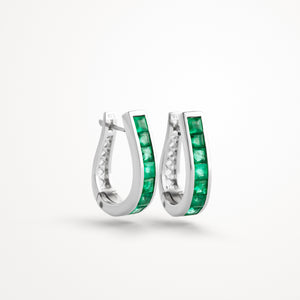 Emerald Earrings Green Line